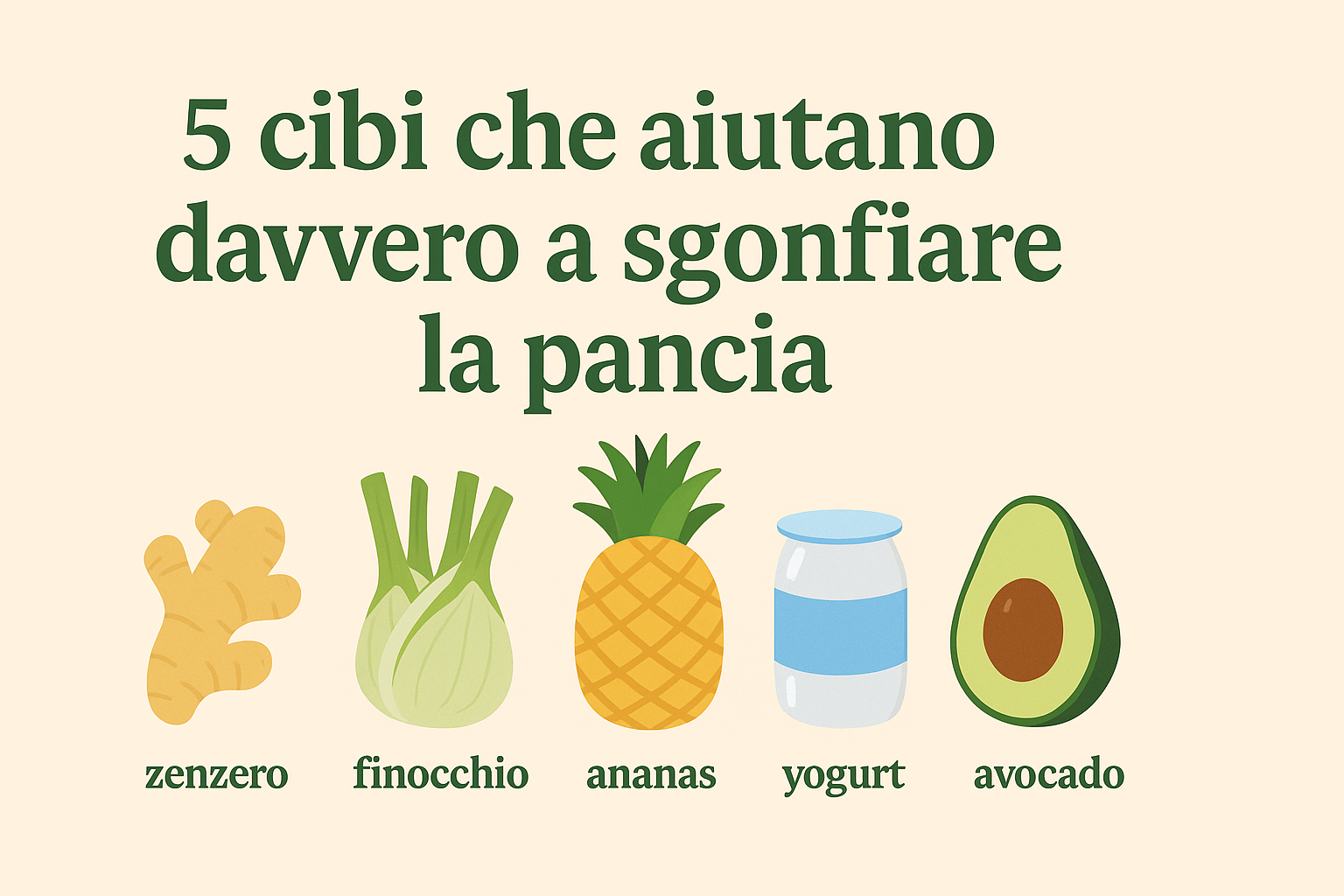 5 cibi per sgonfiare pancia